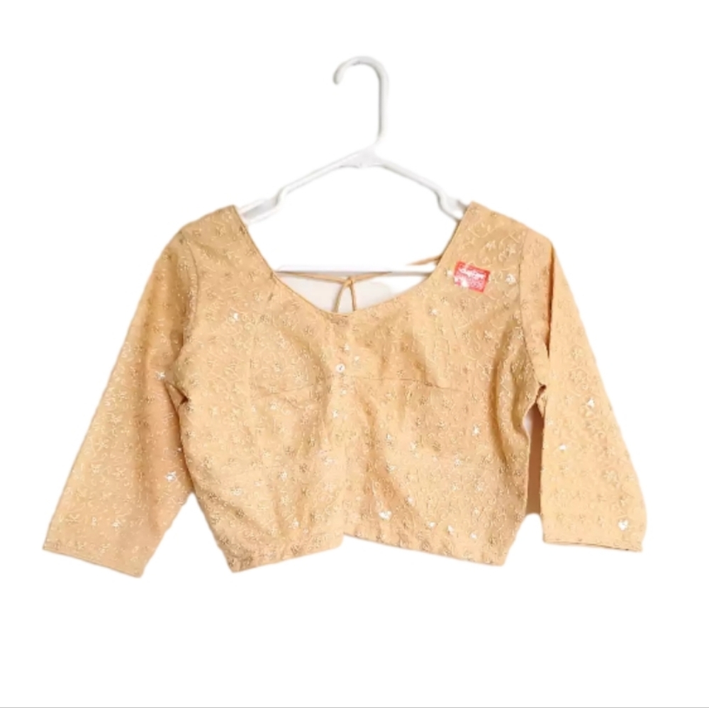NWOT Gold Indian Saree Lehenga Blouse